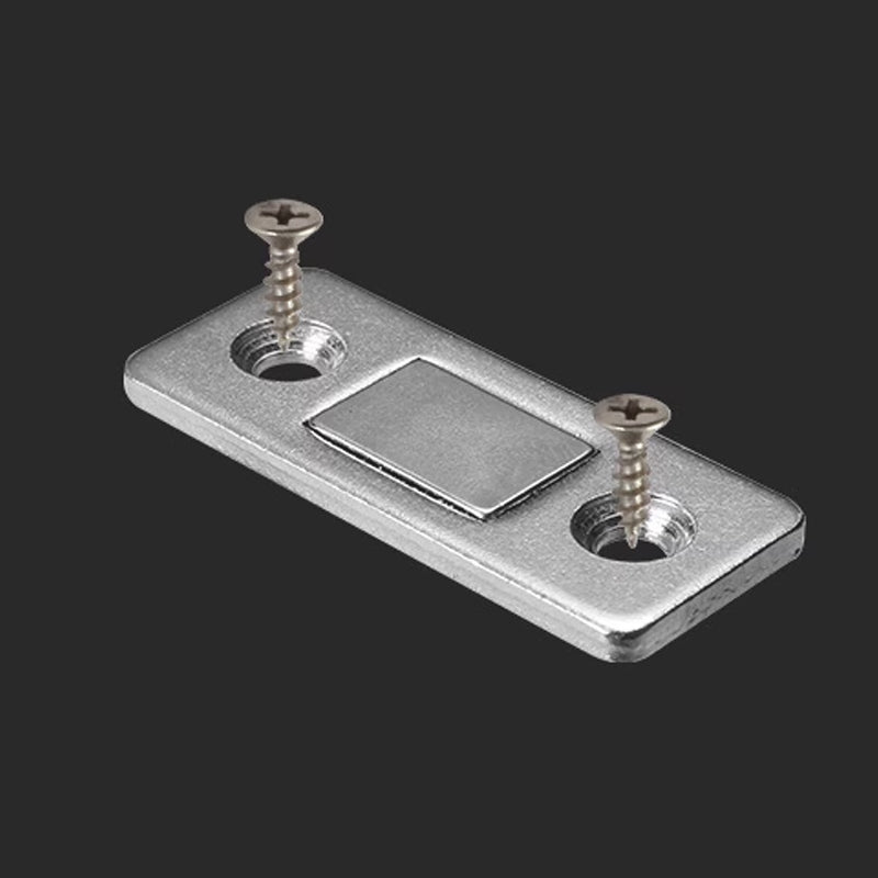 Silver Finish Metal Magnetic Door Catch Ultra-Thin Cabinet Latch