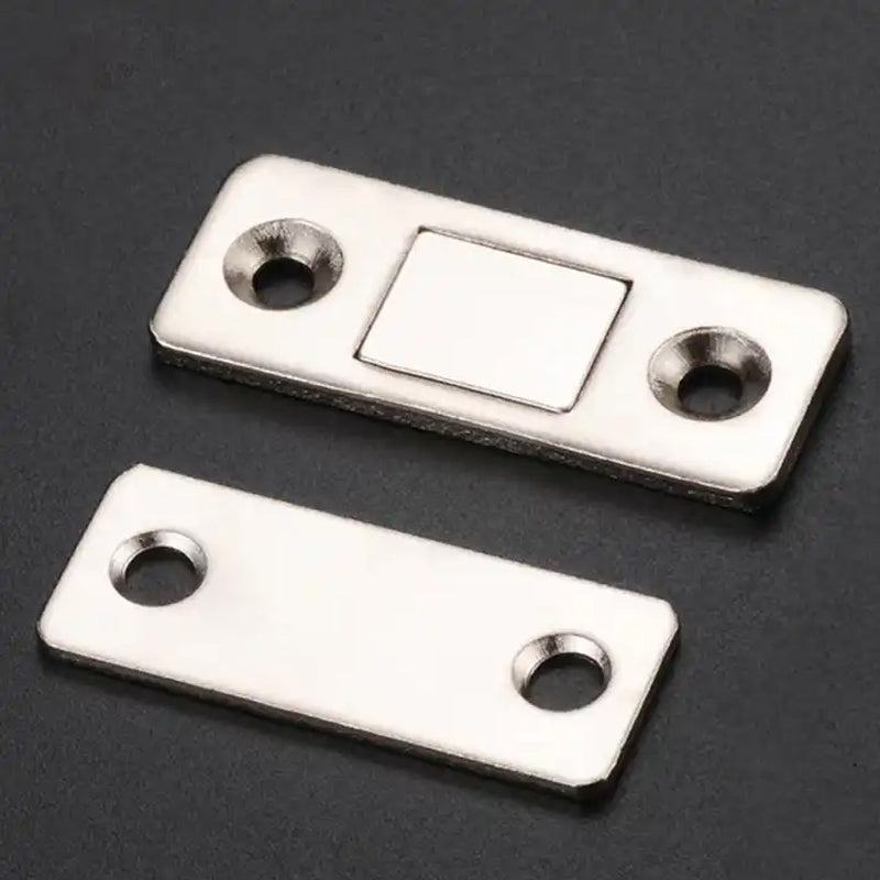 Silver Finish Metal Magnetic Door Catch Ultra-Thin Cabinet Latch