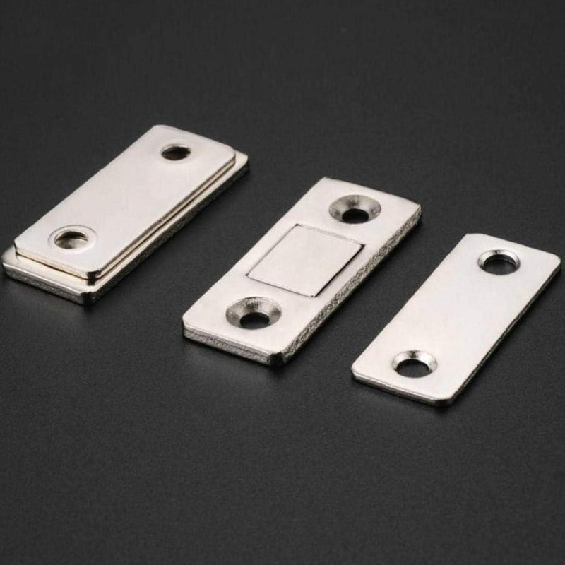 Silver Finish Metal Magnetic Door Catch Ultra-Thin Cabinet Latch