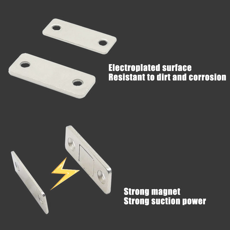 Silver Finish Metal Magnetic Door Catch Ultra-Thin Cabinet Latch