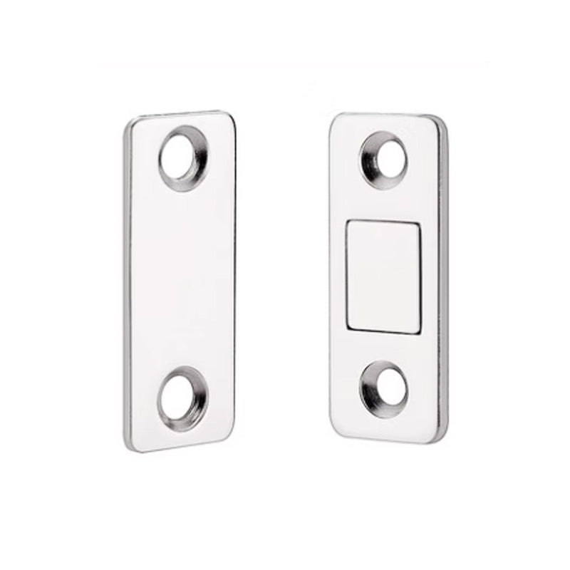 Silver Finish Metal Magnetic Door Catch Ultra-Thin Cabinet Latch