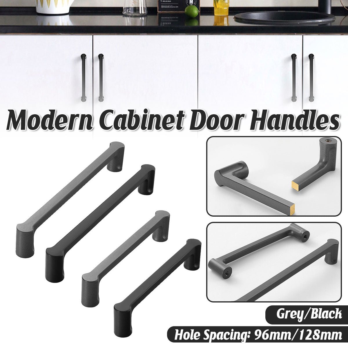 Modern Cabinet Handle Long Pull 96mm and 128mm
