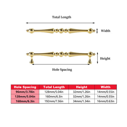 Solid Brass Cabinet Handle for Wardrobes And Drawers