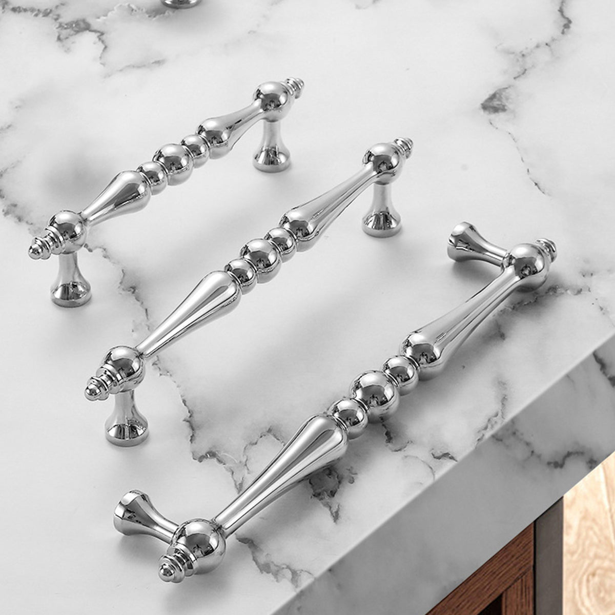 Polished Silver Solid Brass Cabinet Door Pull Handle 96-160mm