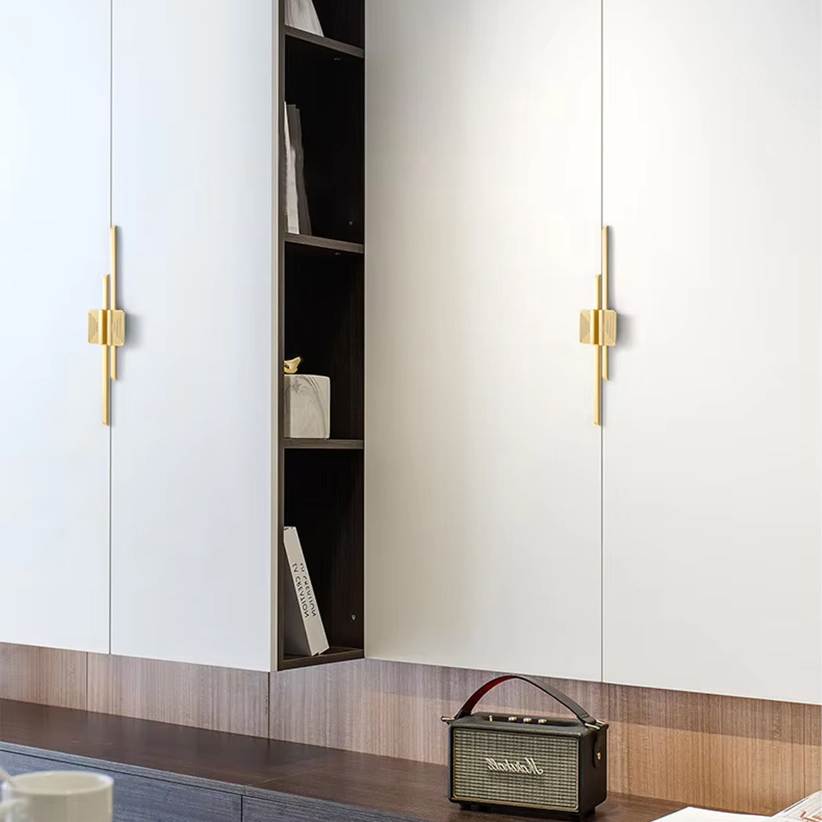 Modern Cabinet Handle Solid Alloy in Gold or Black