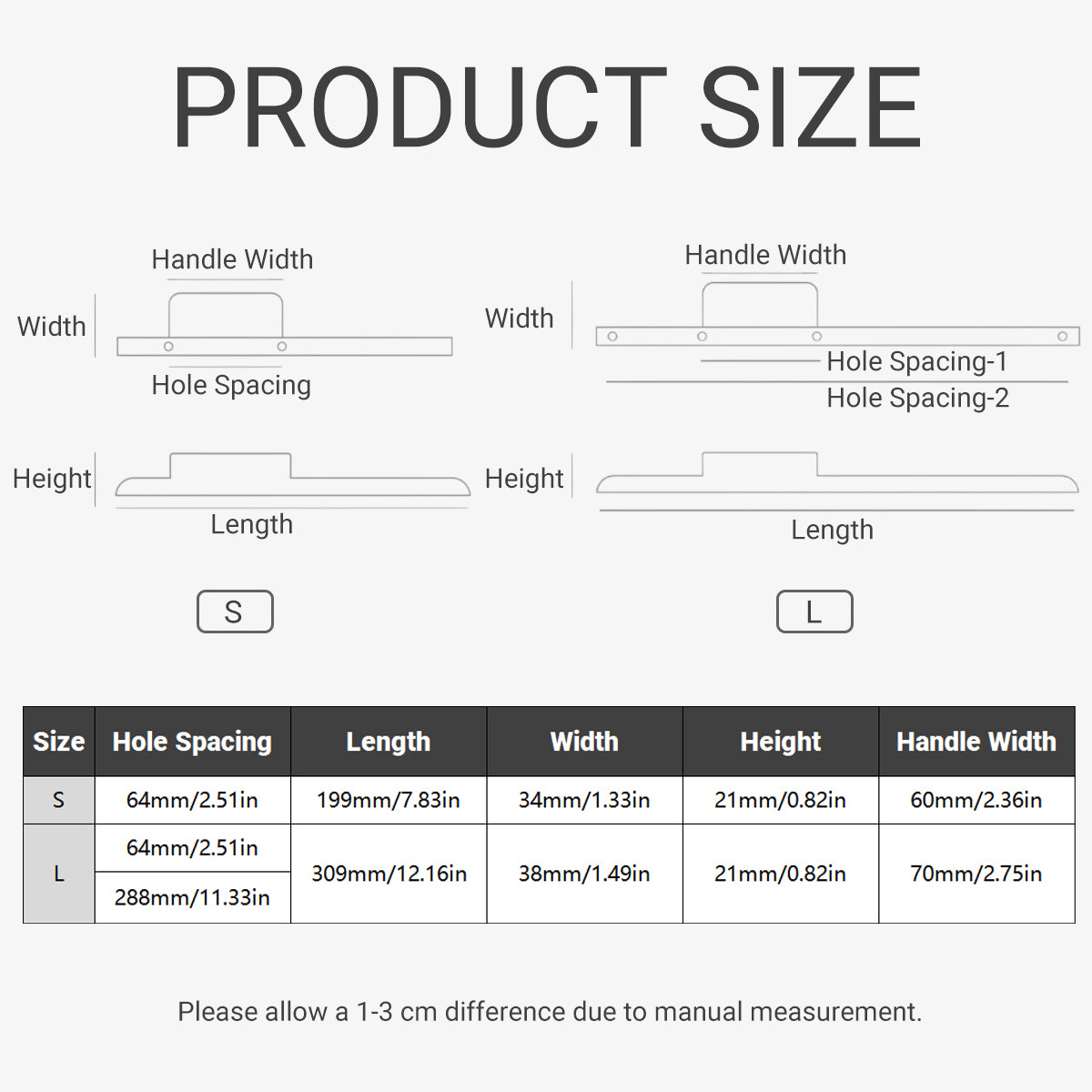 Gold Zinc Alloy Cupboard & Cabinet Door Pull Handle 64mm 288mm