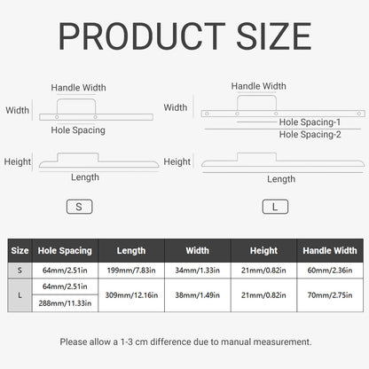 Modern Cabinet Handle Solid Alloy in Gold or Black