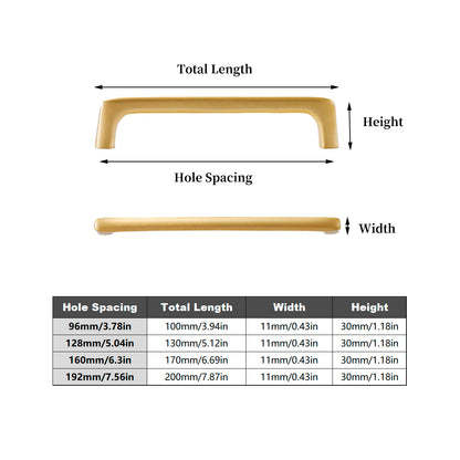 Solid Brass Cabinet Handle with Brushed Brass Finish