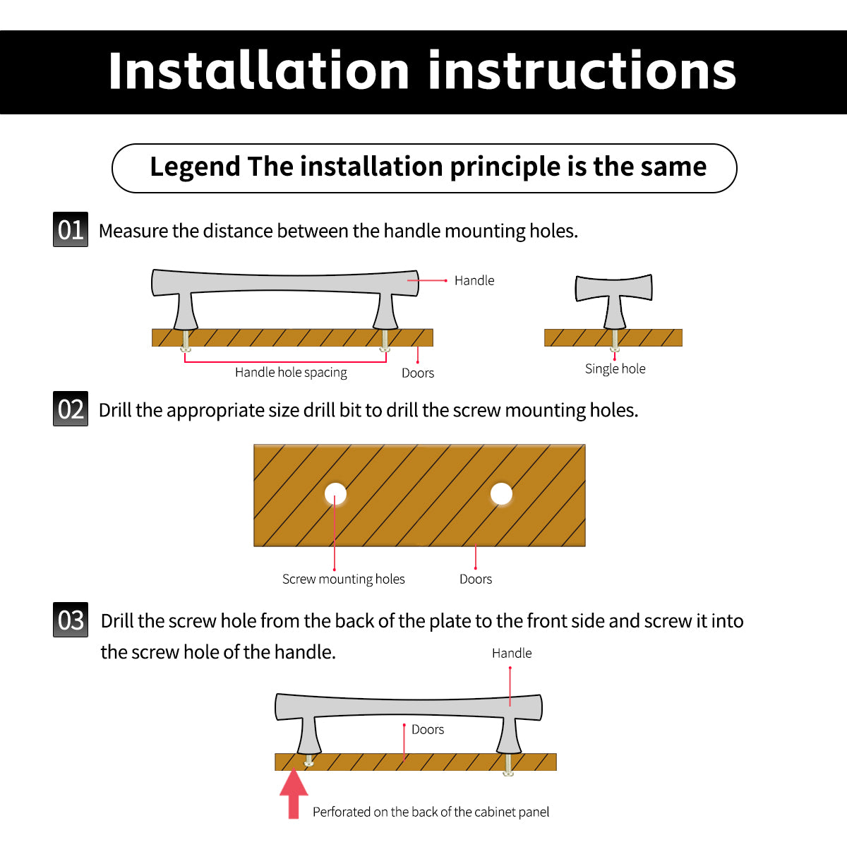 Solid Brass Cabinet Handle with Brushed Brass Finish