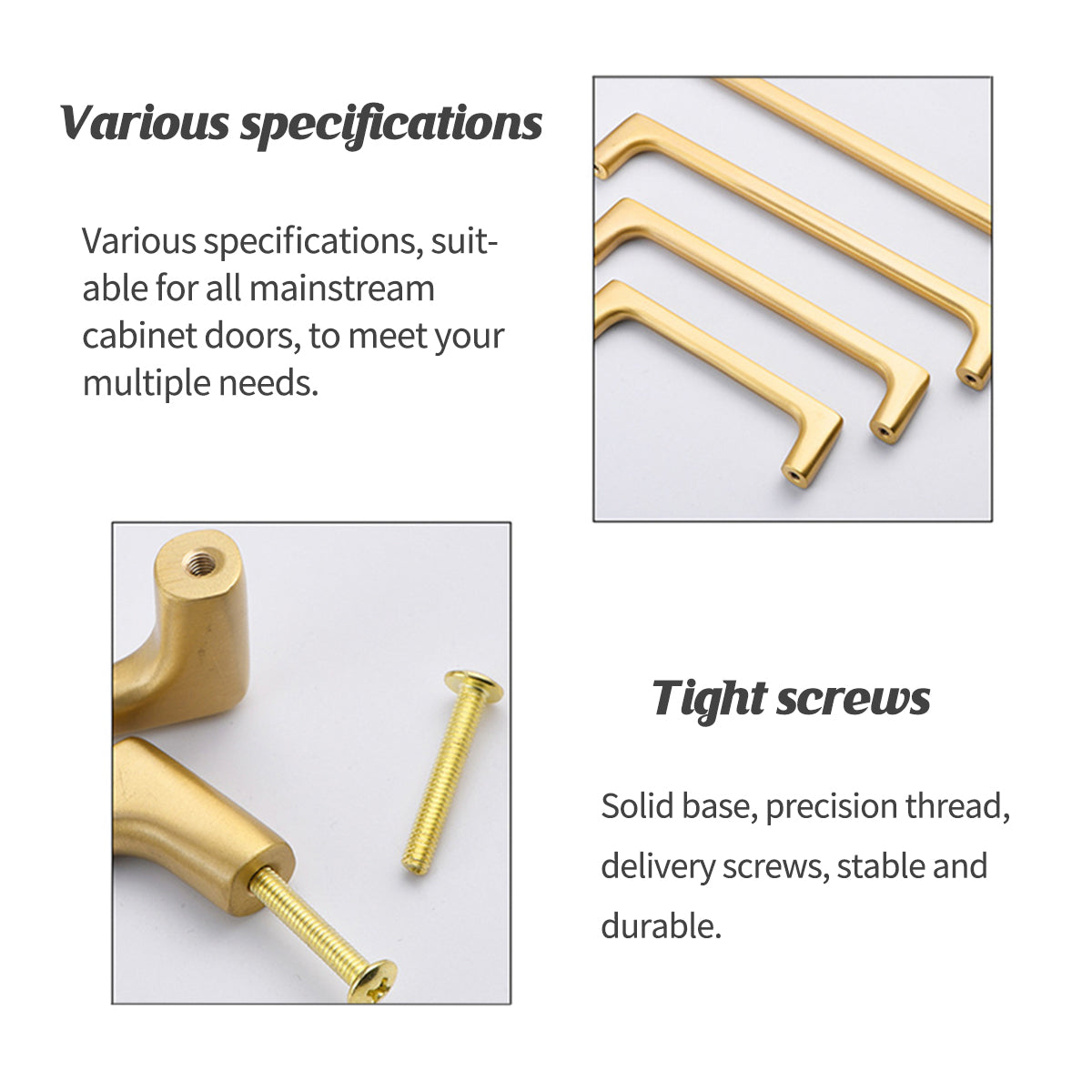 Solid Brass Cabinet Handle with Brushed Brass Finish