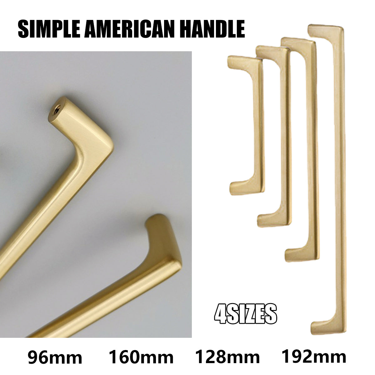 Solid Brass Cabinet Handle with Brushed Brass Finish