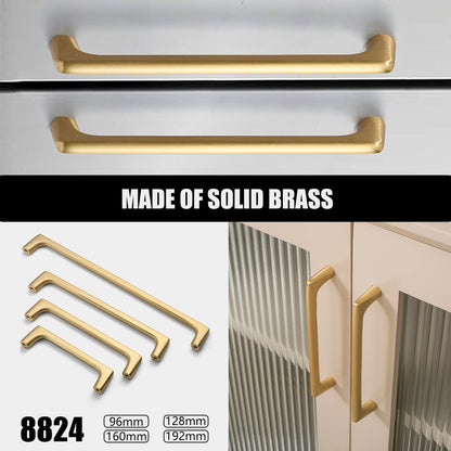Solid Brass Cabinet Handle with Brushed Brass Finish
