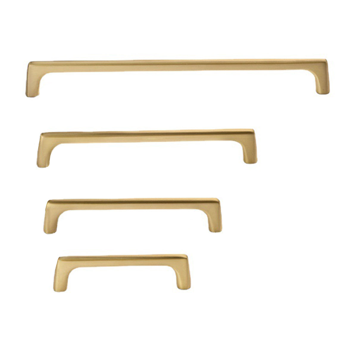 Brushed Brass Solid Brass Cupboard & Cabinet Door Pull Handle 96–192mm