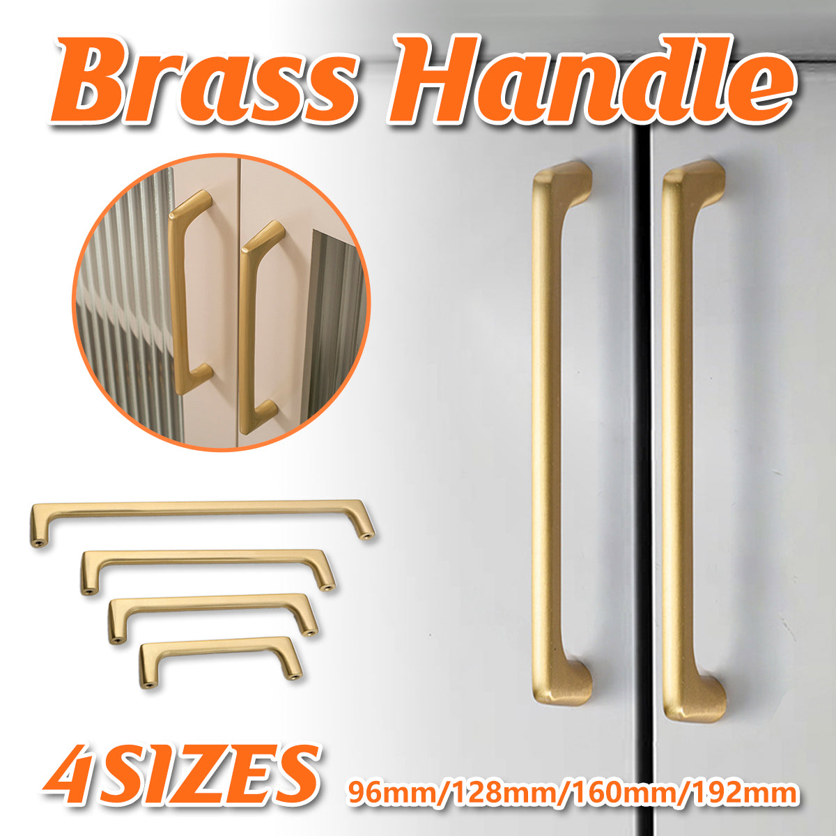 Solid Brass Cabinet Handle with Brushed Brass Finish
