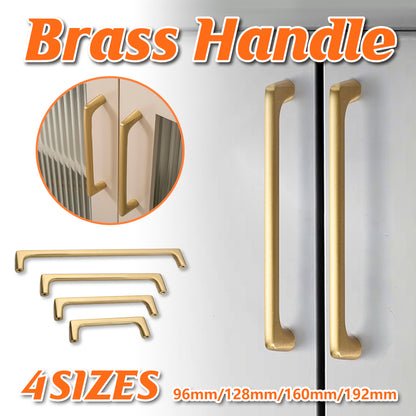 Solid Brass Cabinet Handle with Brushed Brass Finish