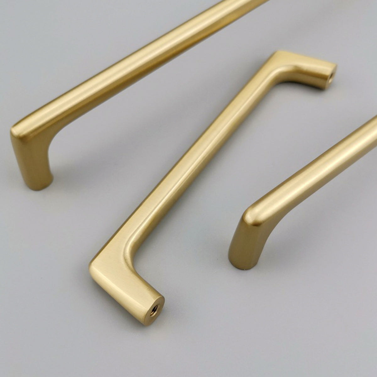 Brushed Brass Solid Brass Cupboard & Cabinet Door Pull Handle 96–192mm