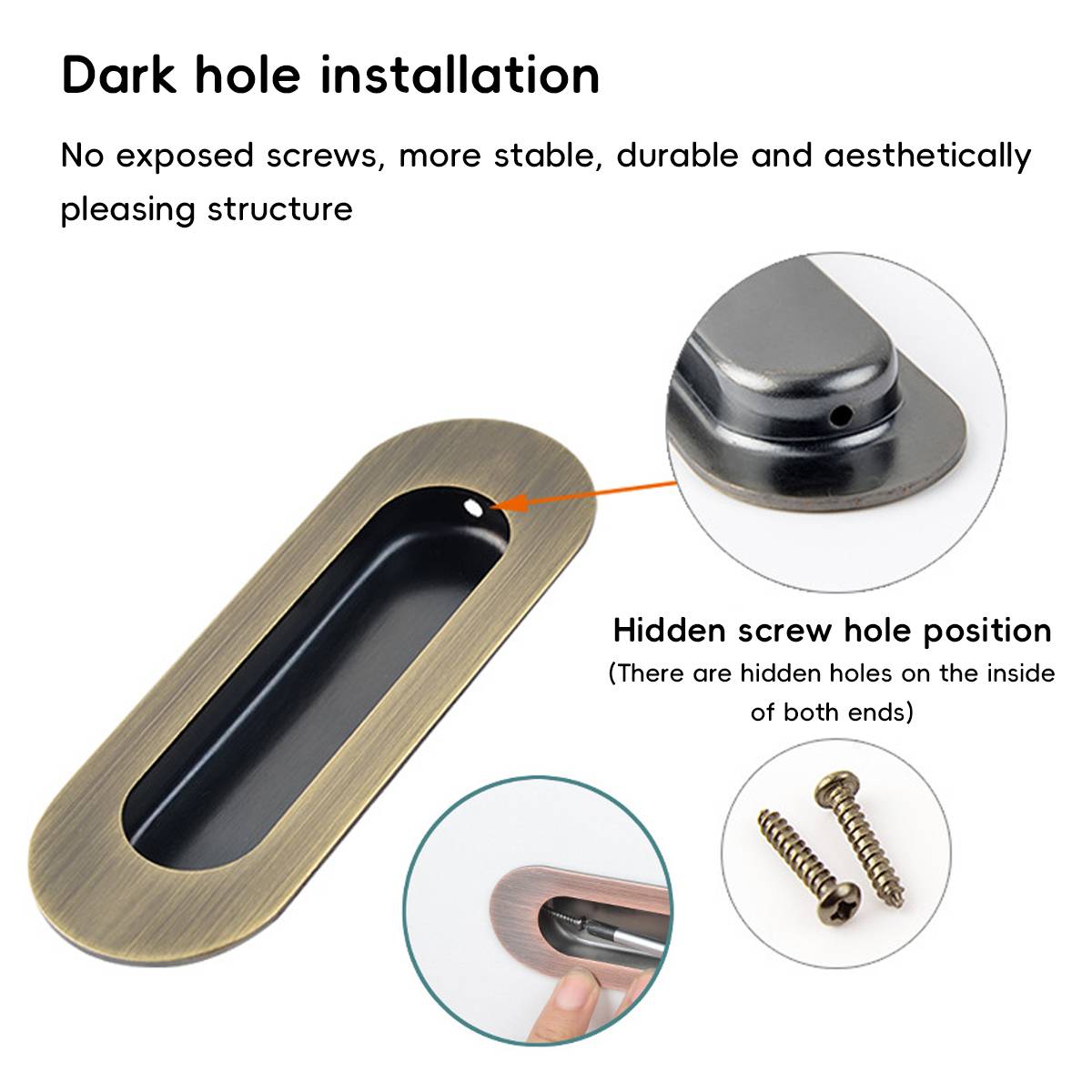 2 Pcs Embedded Cabinet Handle for Drawers