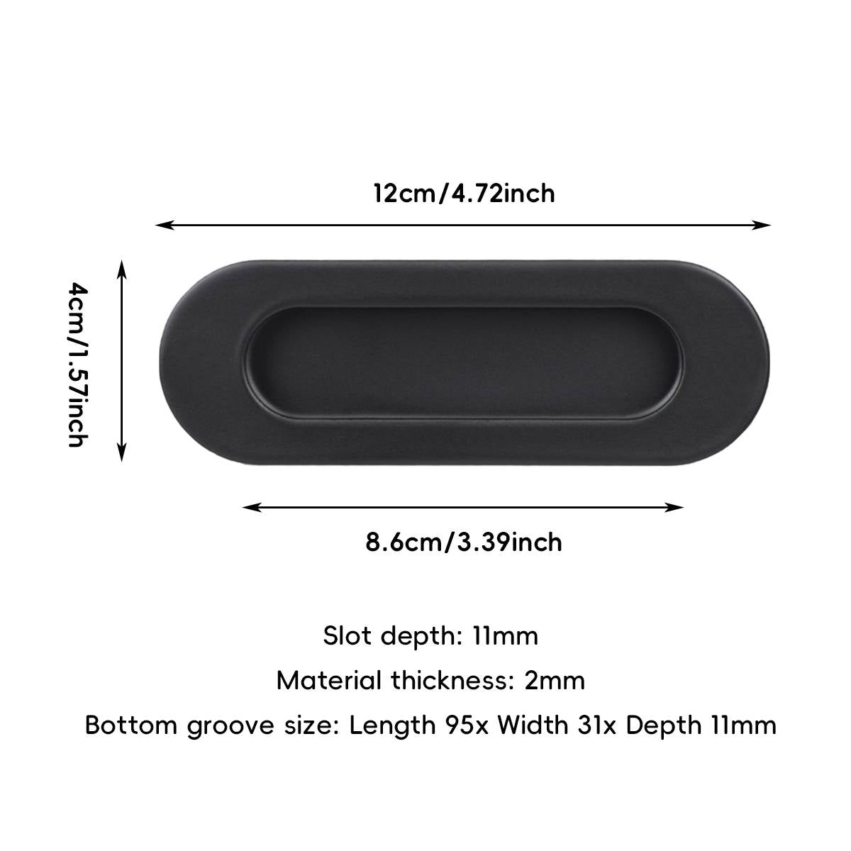 2 Pcs Embedded Cabinet Handle for Drawers