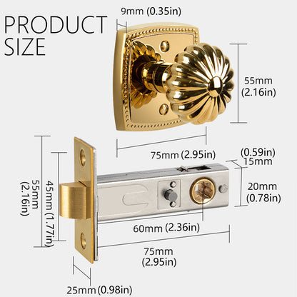 Pumpkin Brass Interior Door Lock with Silent Ring Design