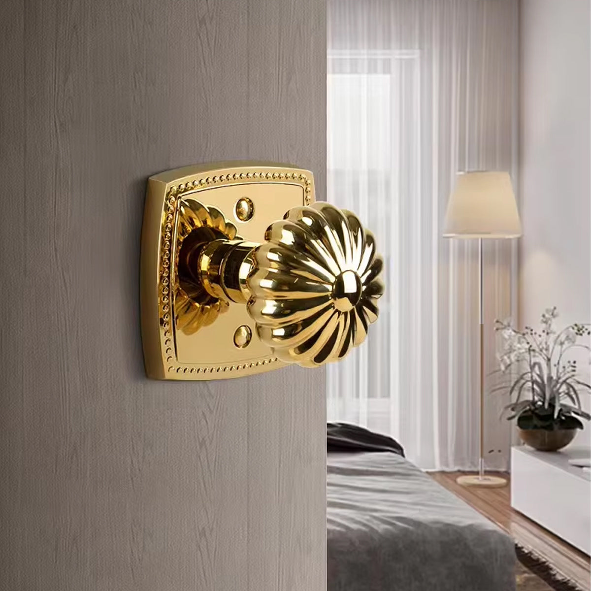 Pumpkin Brass Interior Door Lock with Silent Ring Design