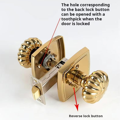 Pumpkin Brass Interior Door Lock with Silent Ring Design