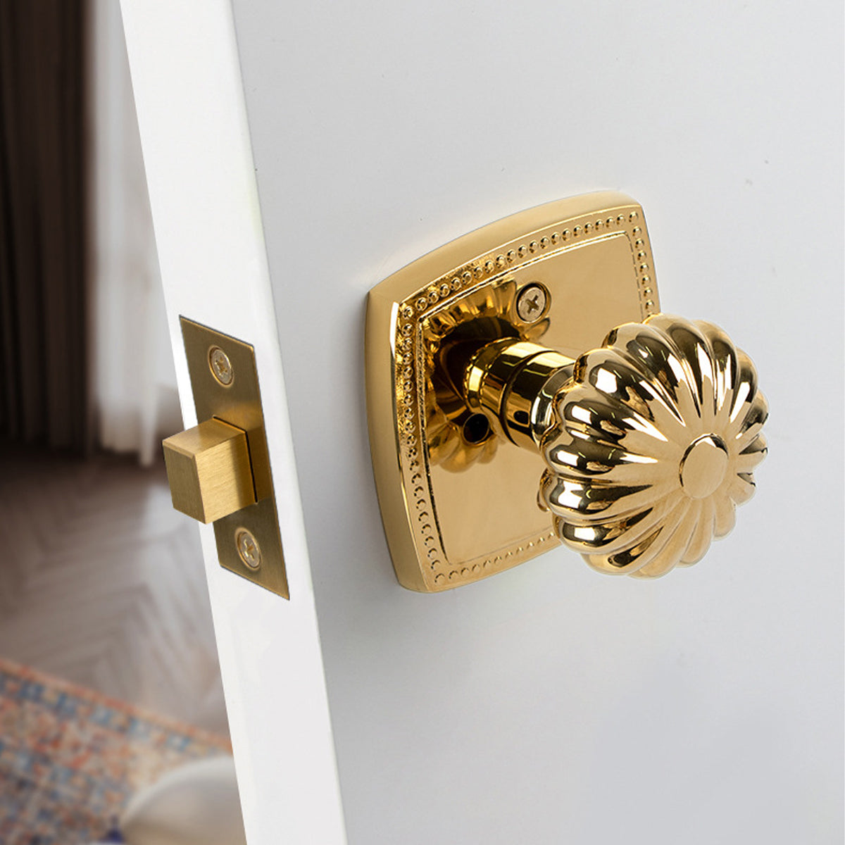 Pumpkin Brass Interior Door Lock with Silent Ring Design