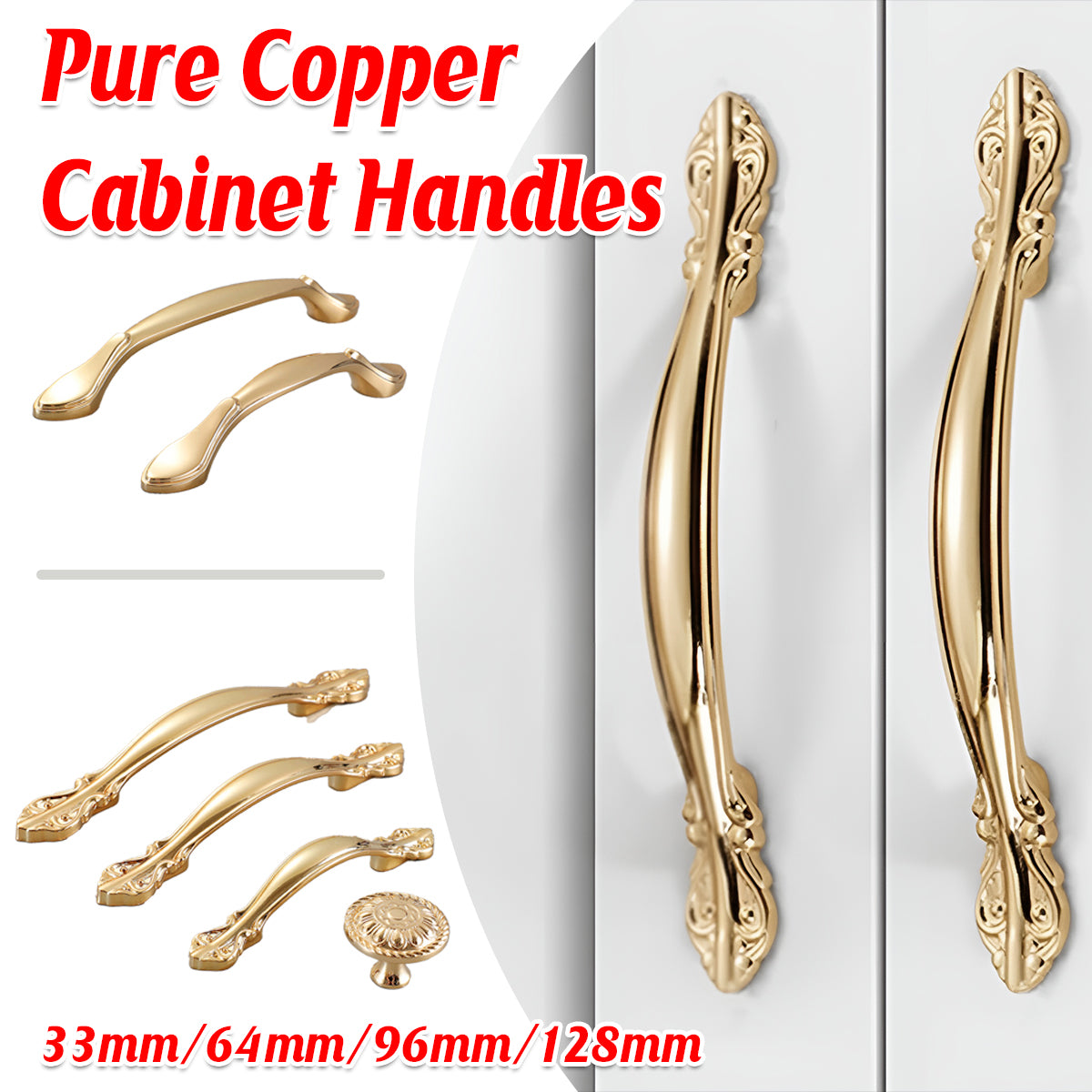 Brass Cabinet Handle Golden Finish A and C Series