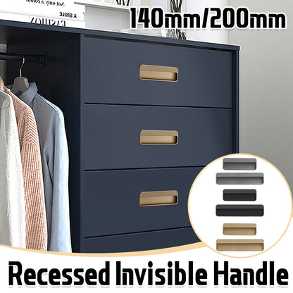 Recessed Cabinet Handle for Sliding Doors 3 Colours