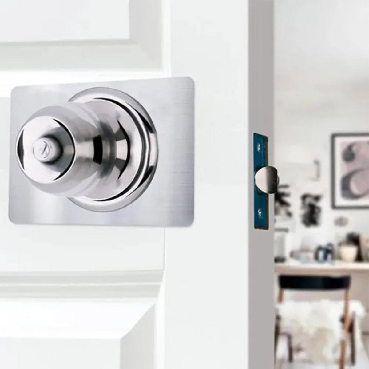 Silver Brushed Stainless Steel Spherical Lock Repair Plates