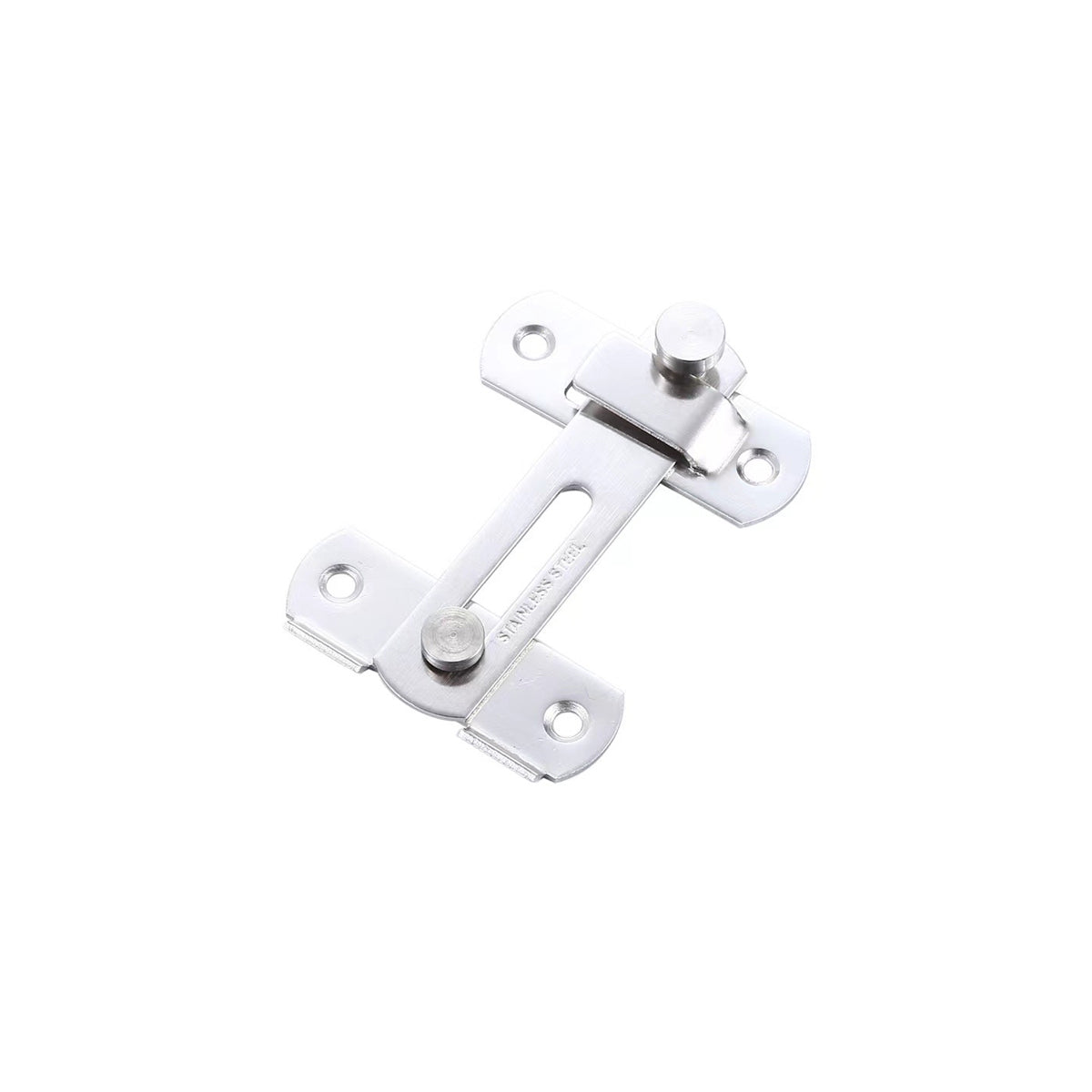 Stainless Steel 90 Degree Sliding Door Safety Latch Set - Silver