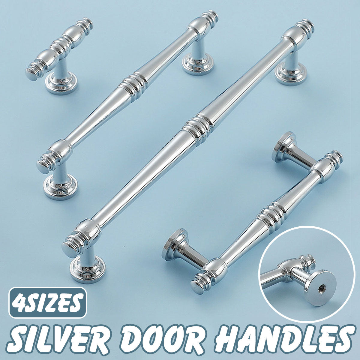 Silver Alloy Cabinet Handle with Polished Finish