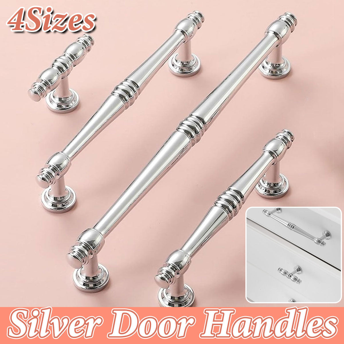 Silver Alloy Cabinet Handle with Polished Finish