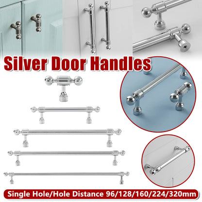 Silver Metal Cabinet Handle with Round Ball End, Polished