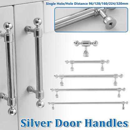 Silver Metal Cabinet Handle with Round Ball End, Polished