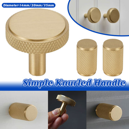 Knurled Solid Brass Handle with Round or Cylindrical Options