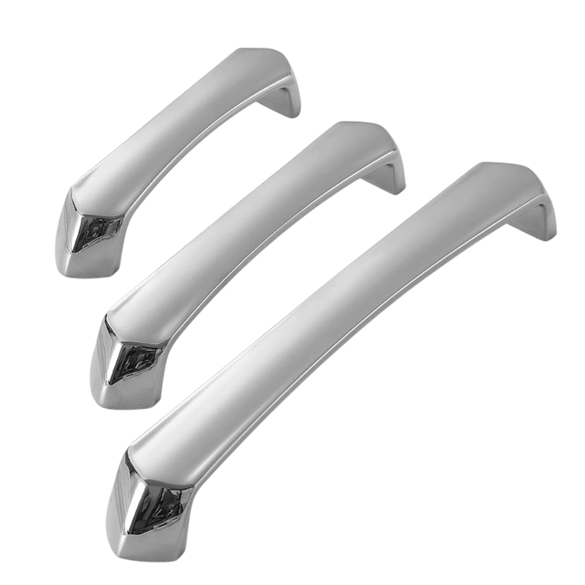 Bright Silver Brass Cupboard & Cabinet Door Pull Handle 96-192mm 2 Hole Distance