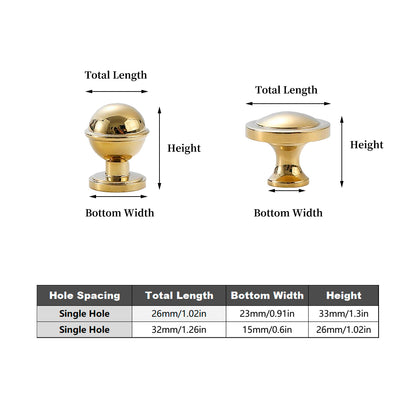 Solid Brass Cabinet Handle with Gold or Silver Finish