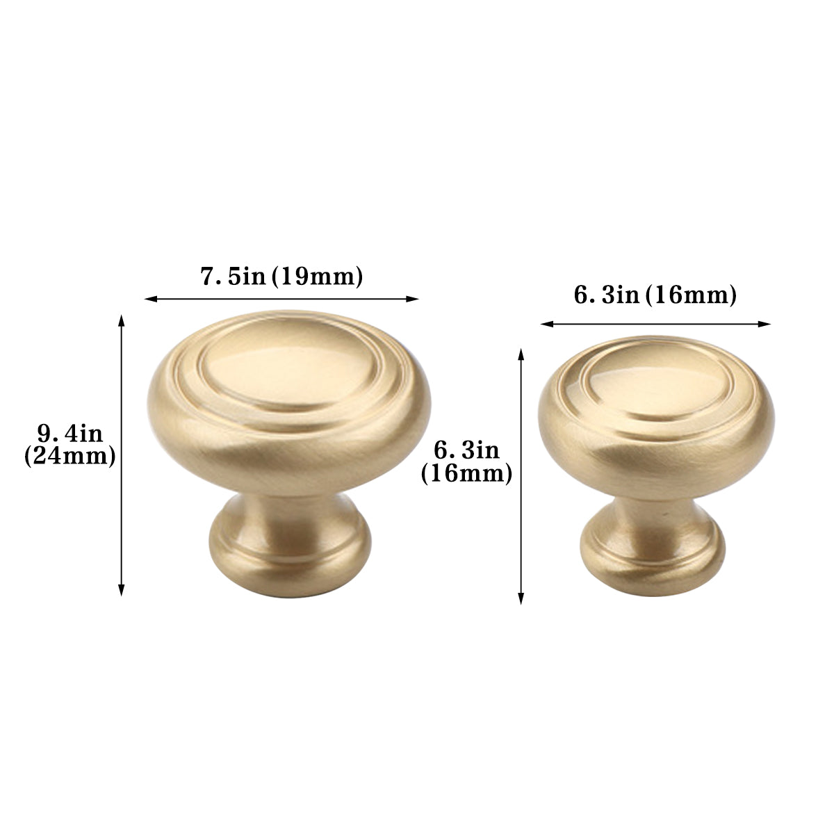Solid Brass Cabinet Knob with Single-Hole Mount