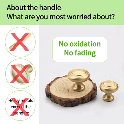 Solid Brass Cabinet Knob with Single-Hole Mount