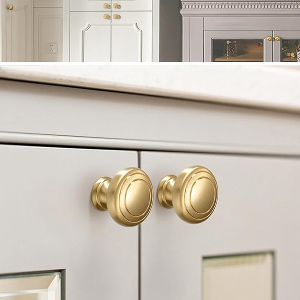 Brass Solid Brass Cupboard & Cabinet Door Knob 19mm × 24m