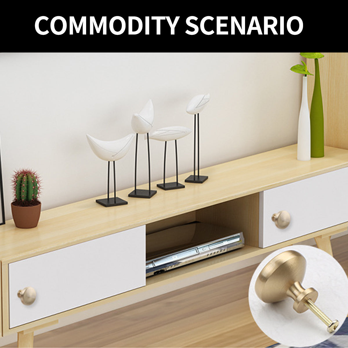 Solid Brass Cabinet Knob with Single-Hole Mount