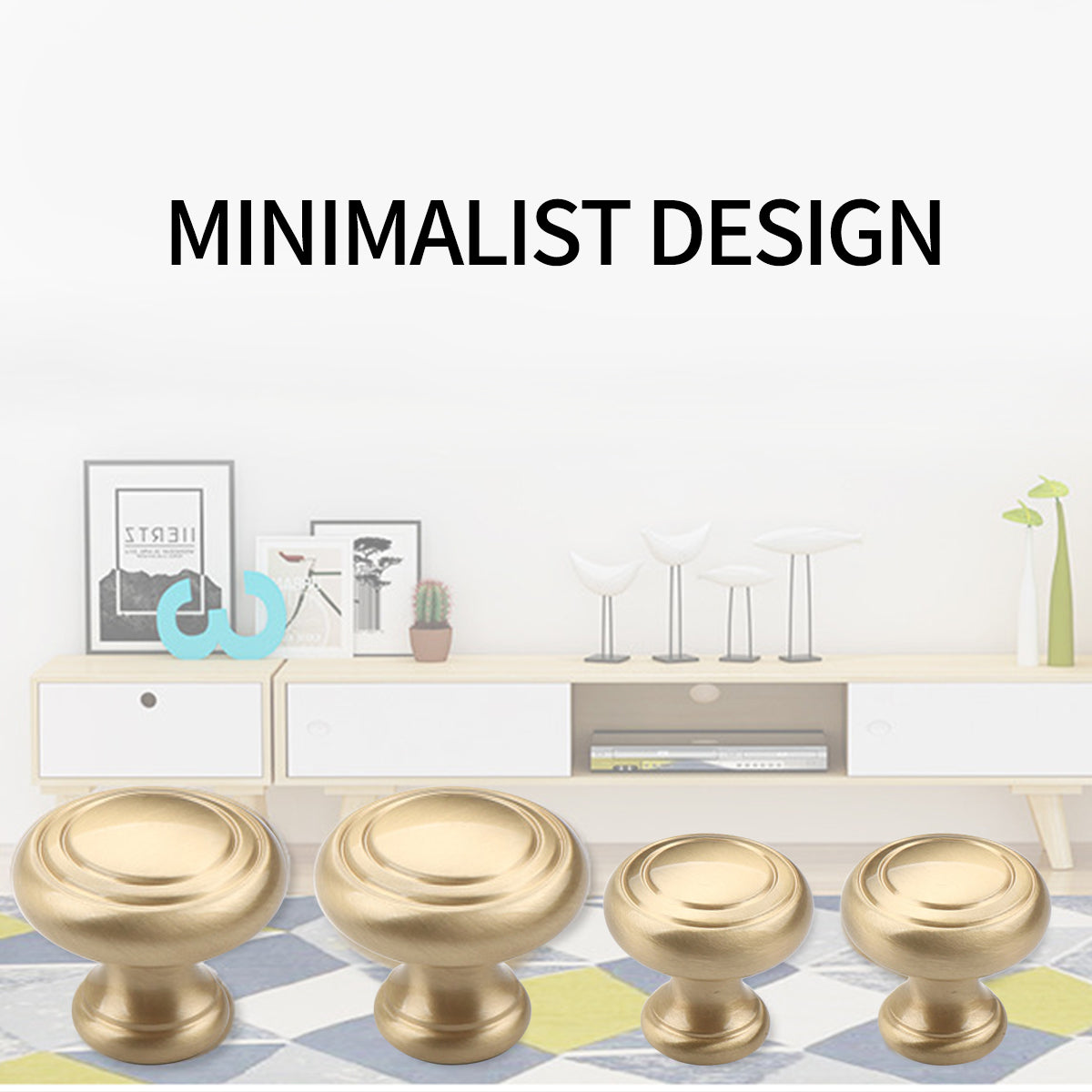 Solid Brass Cabinet Knob with Single-Hole Mount