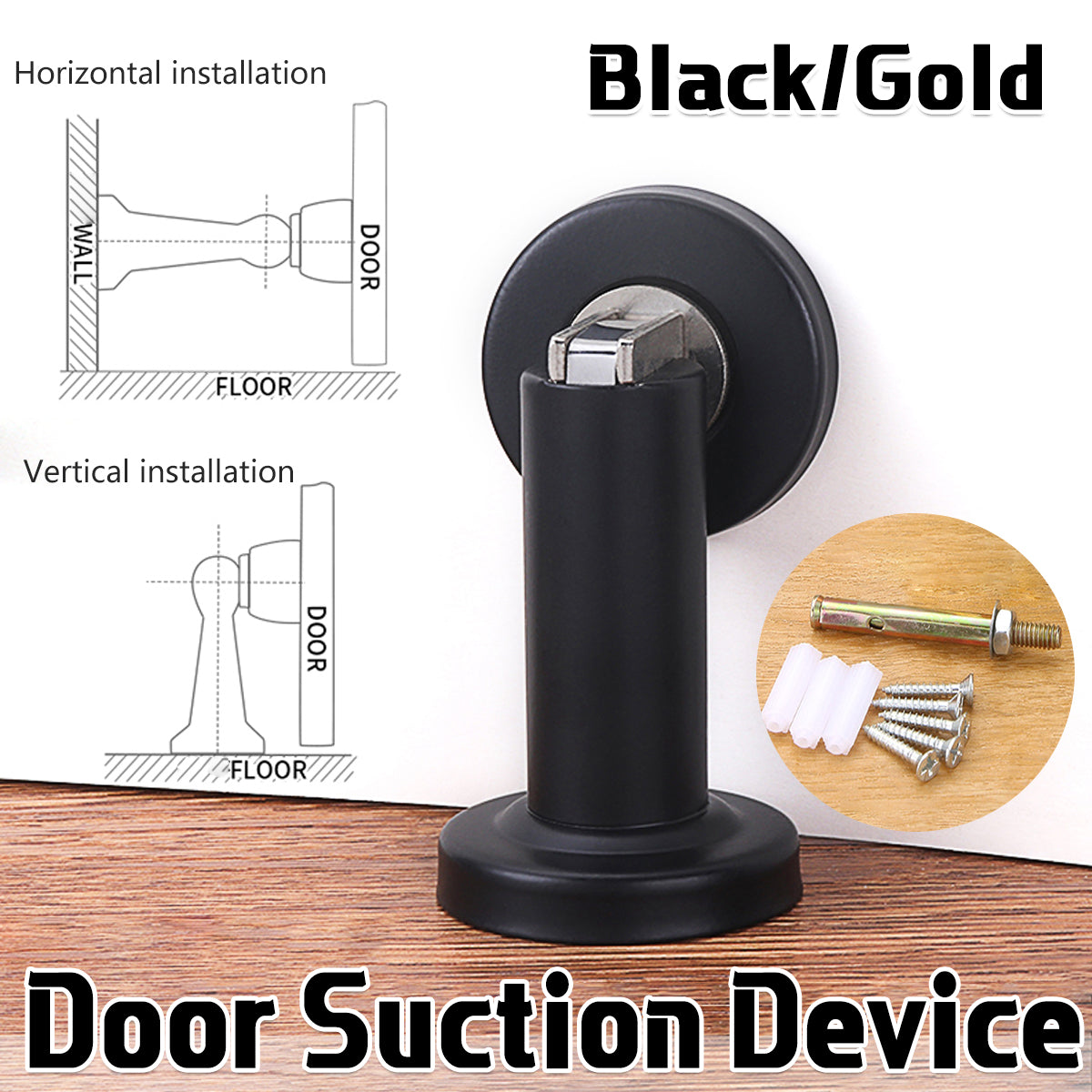 Magnetic Door Stop Wall or Floor Mount with Buffer