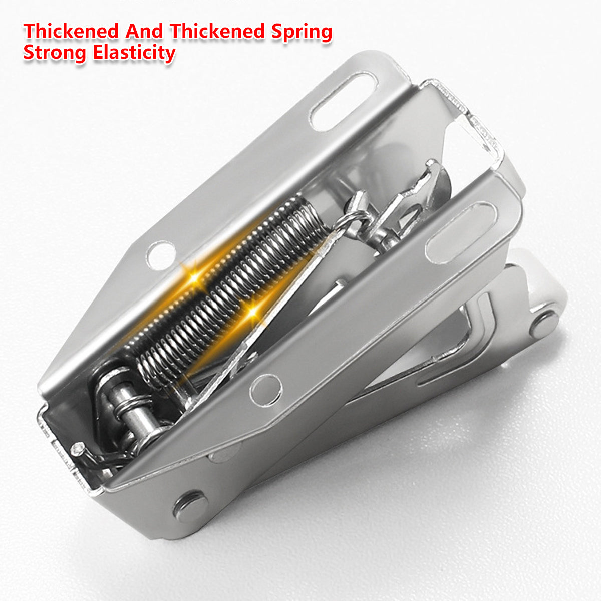 Silver Nickel-Plated Steel V-Shape Cabinet Rebound Latch Set