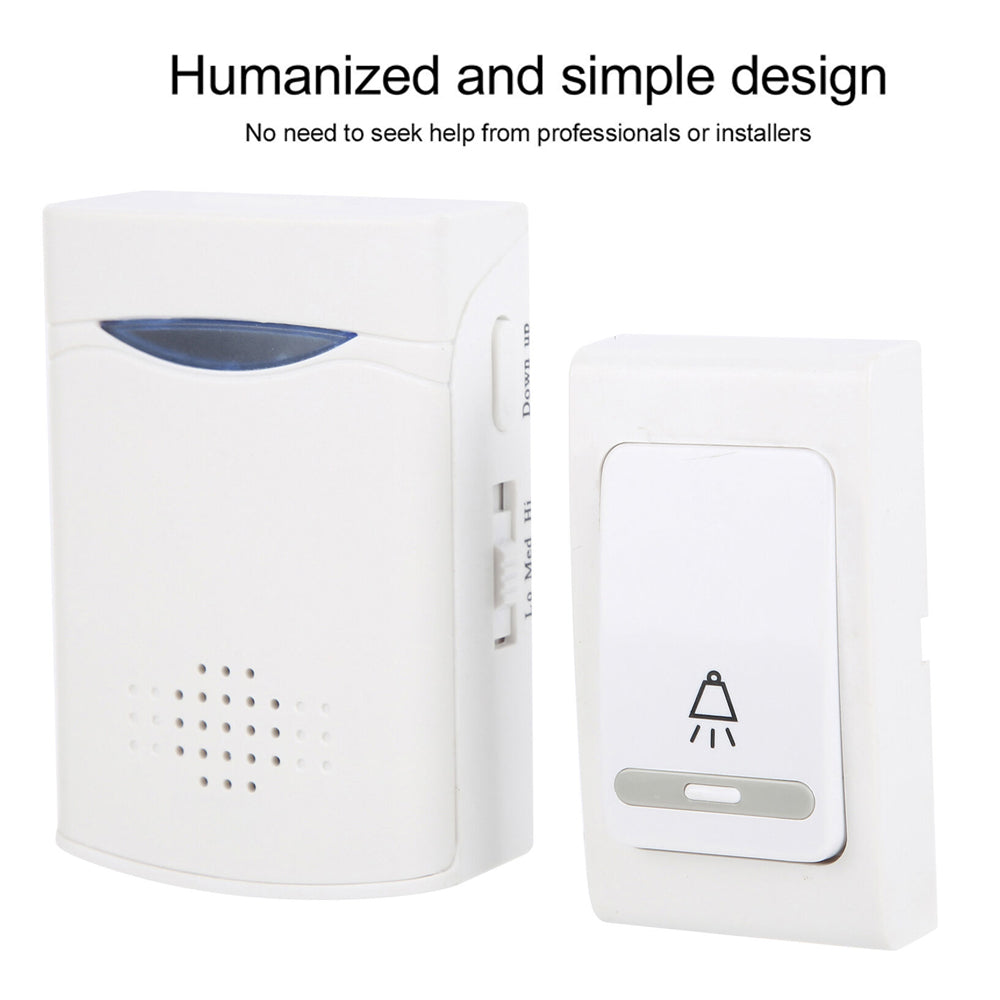 White Digital Wireless Doorbell Set With 2 Receivers