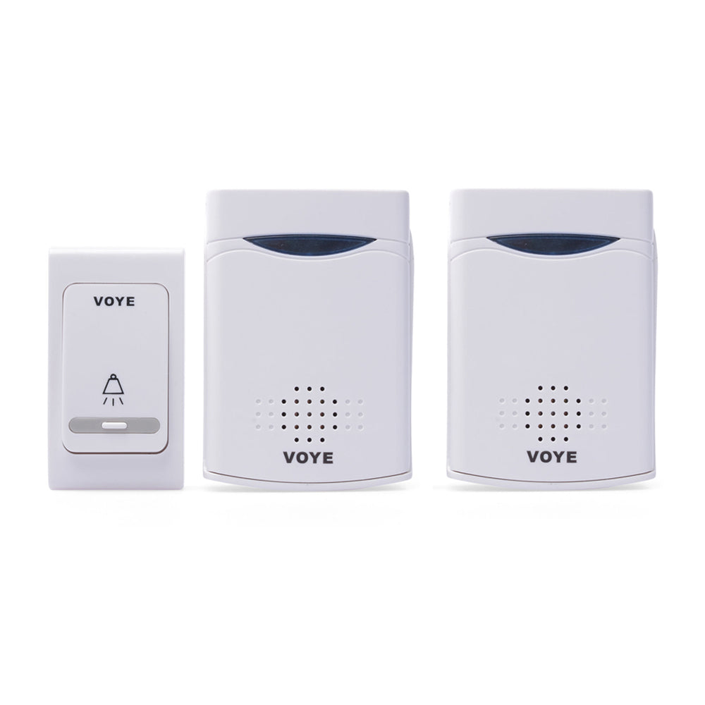 White Digital Wireless Doorbell Set With 2 Receivers