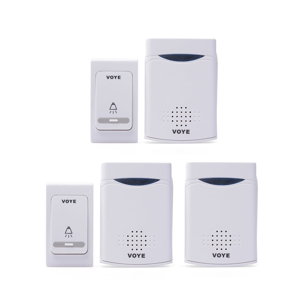 White Digital Wireless Doorbell Set With 2 Receivers