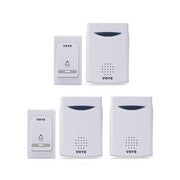 White Digital Wireless Doorbell Set With 2 Receivers