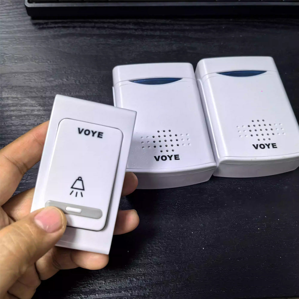 White Digital Wireless Doorbell Set With 2 Receivers