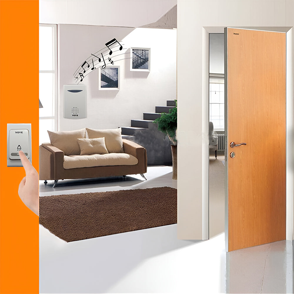 White Digital Wireless Doorbell Set With 2 Receivers